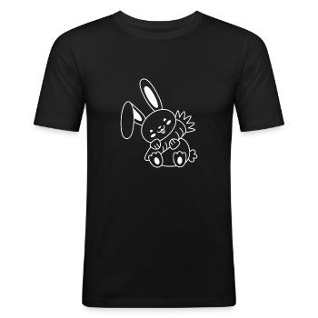 Rabbit - Men's Slim Fit T-Shirt - black - Front - Nik (191cm)