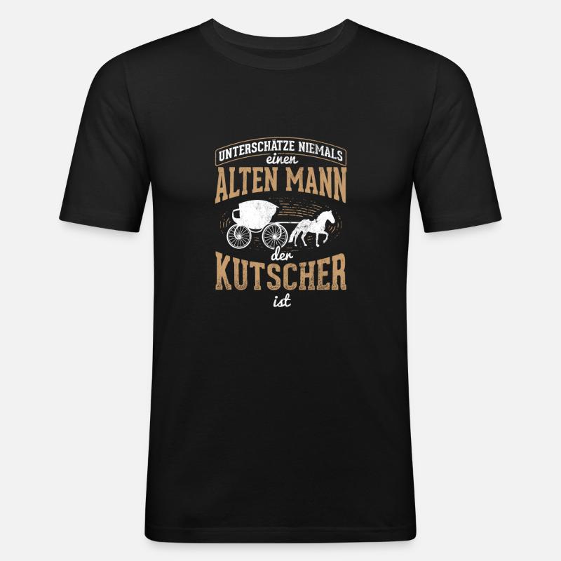 Kutscher Geschenkidee Kutsche - Männer Slim Fit T-Shirt - Schwarz