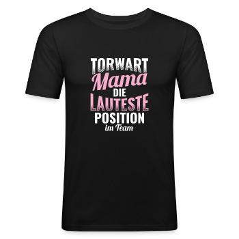 Fußball Geschenkidee Torwart - Männer Slim Fit T-Shirt - Schwarz - Vorne - Nik (191cm)