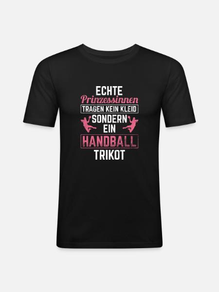 Handball Handballer - Männer Slim Fit T-Shirt - Schwarz
