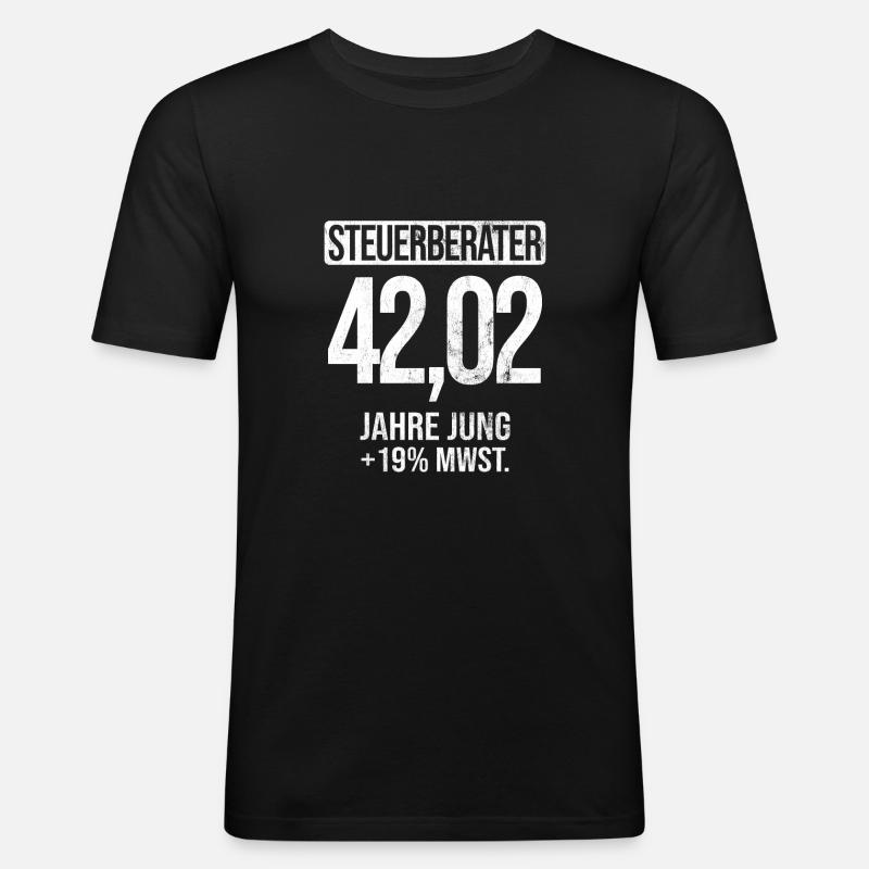 Spruch Steuerberater Beruf - Männer Slim Fit T-Shirt - Schwarz
