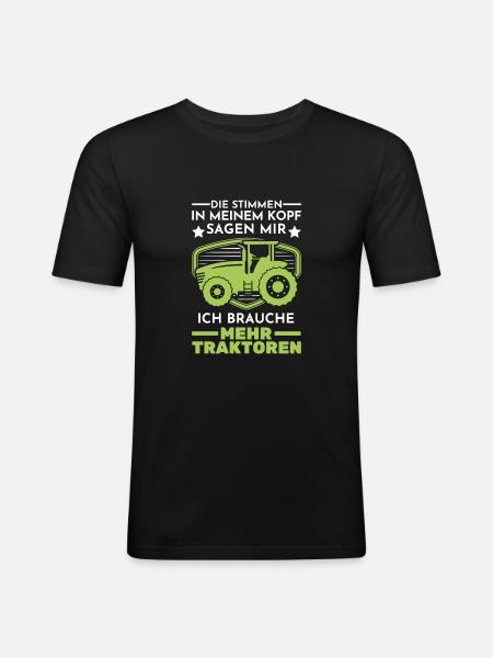 Landwirtschaft Traktor Bauer - Männer Slim Fit T-Shirt - Schwarz