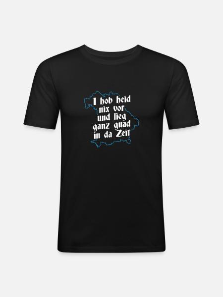 Bayern Boarisch - Männer Slim Fit T-Shirt - Schwarz