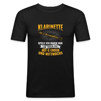 Klarinette Instrument Orchester - Männer Slim Fit T-Shirt - Schwarz - Vorne - Nik (191cm)