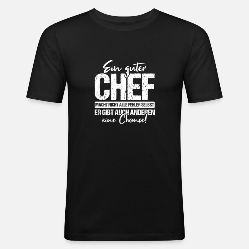 Chef Geschenk Spruch - Männer Slim Fit T-Shirt - Schwarz