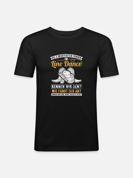 Line Dance Geschenk - Männer Slim Fit T-Shirt - Schwarz