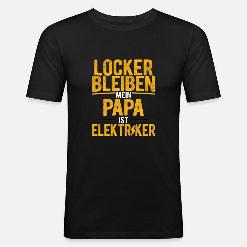 Elektriker Strom Elektrik - Männer Slim Fit T-Shirt - Schwarz