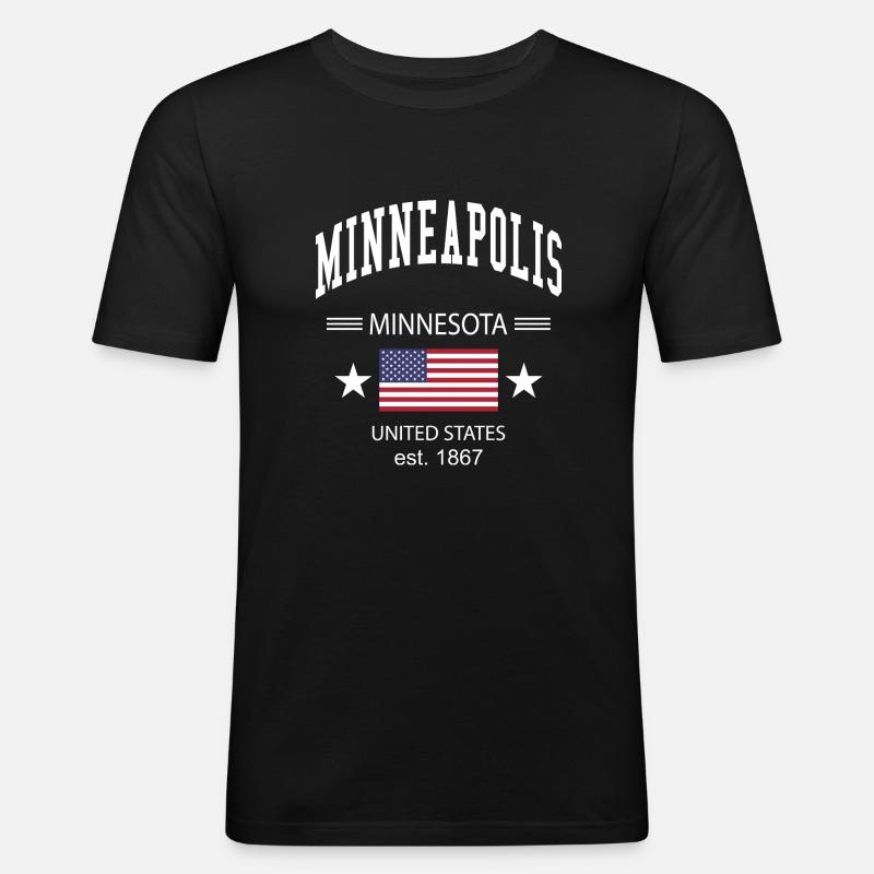 Minneapolis - Männer Slim Fit T-Shirt - Schwarz