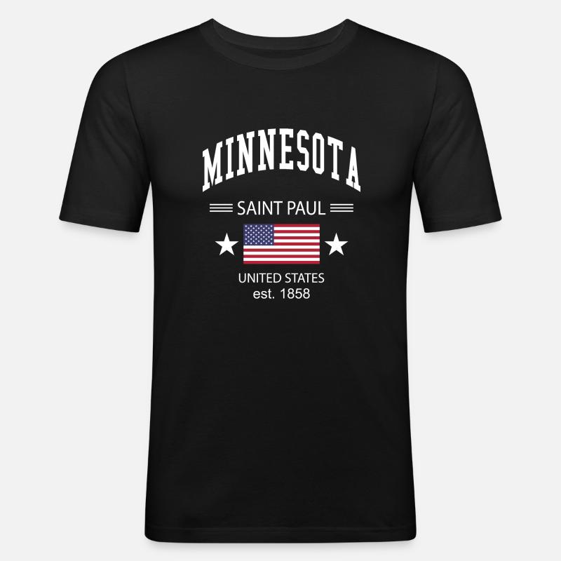 Minnesota - Männer Slim Fit T-Shirt - Schwarz