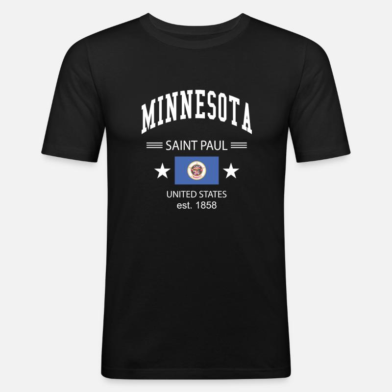 Minnesota - Männer Slim Fit T-Shirt - Schwarz