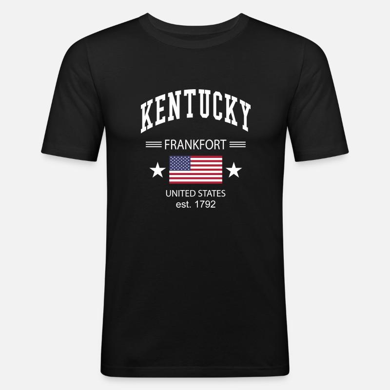 Kentucky - Männer Slim Fit T-Shirt - Schwarz