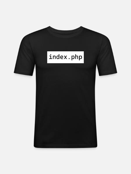 index php - Männer Slim Fit T-Shirt - Schwarz