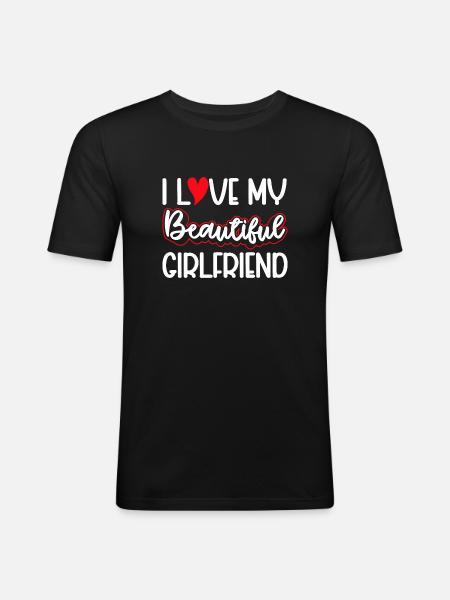 Couples Love Heart Friend Gift Idea Relationship - Men's Slim Fit T-Shirt - black