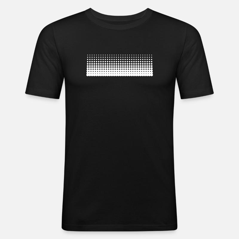 Basic Dots Gradient (breit) - Männer Slim Fit T-Shirt - Schwarz