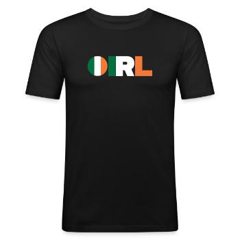 Irlande - T-shirt près du corps Homme - noir - Devant - Nik (191cm)