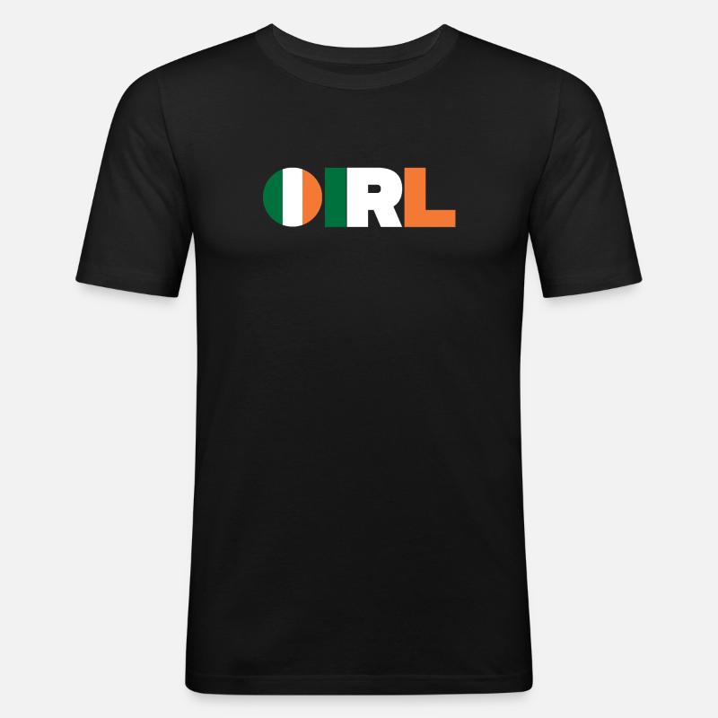 Irland - Männer Slim Fit T-Shirt - Schwarz