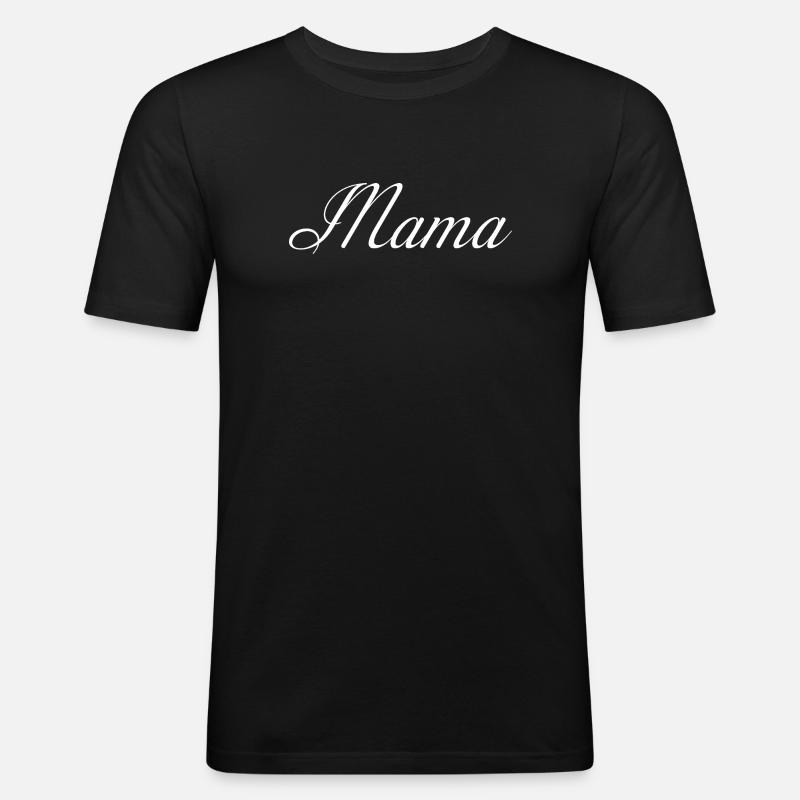 Mama Script Élégance - T-shirt près du corps Homme - noir