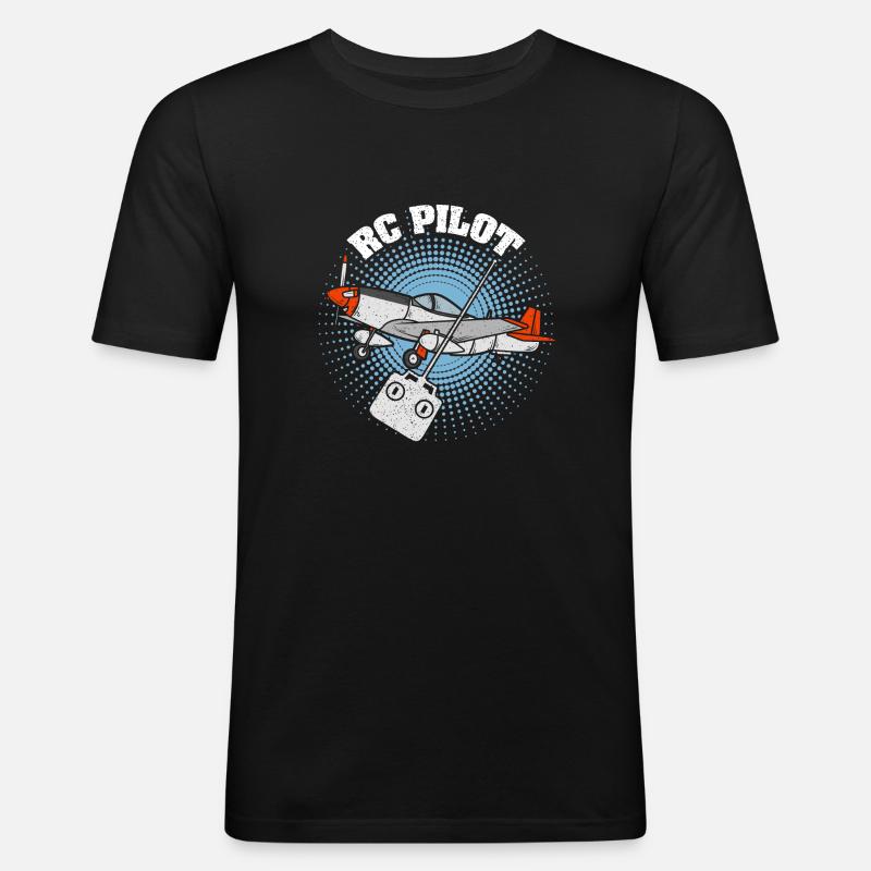RC Pilot | Modellflug | Modellbauer - Männer Slim Fit T-Shirt - Schwarz