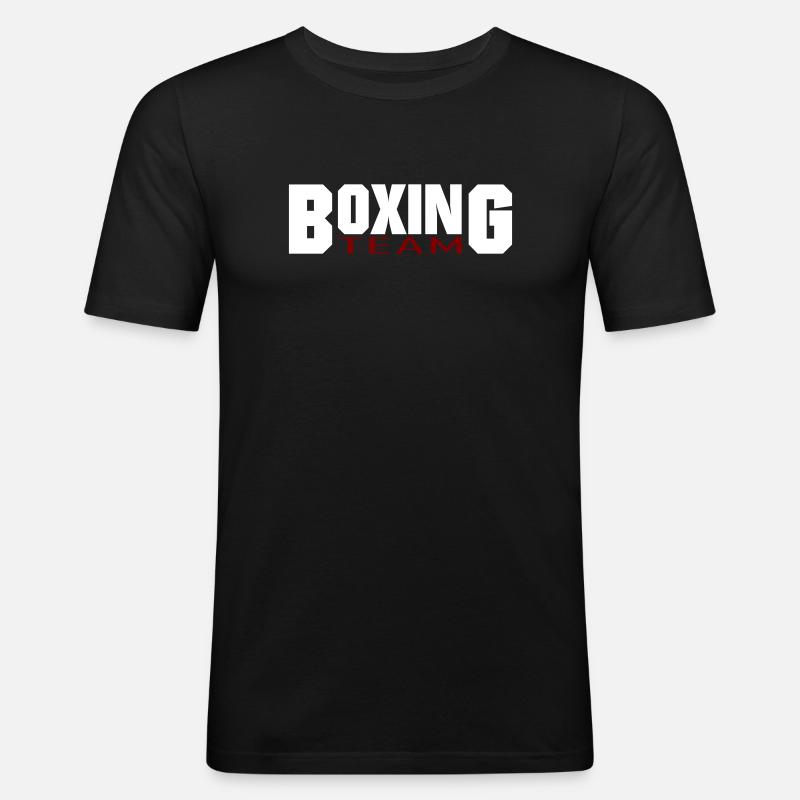 Boxing Team Design - Männer Slim Fit T-Shirt - Schwarz