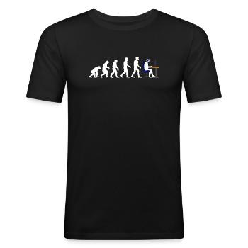 Gamer Evolution - Männer Slim Fit T-Shirt - Schwarz - Vorne - Nik (191cm)