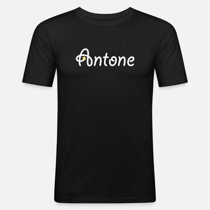 Antone - Männer Slim Fit T-Shirt - Schwarz