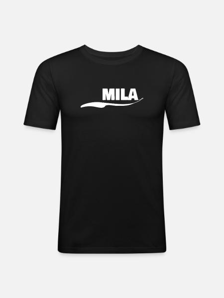Mila als Geschenk - Männer Slim Fit T-Shirt - Schwarz