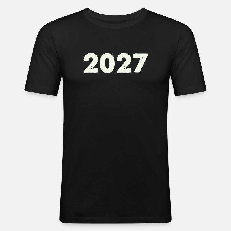 2027 - Männer Slim Fit T-Shirt - Schwarz