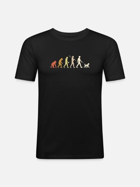 Poodle Evolution Funny Dog Owner Gift - Men's Slim Fit T-Shirt - black