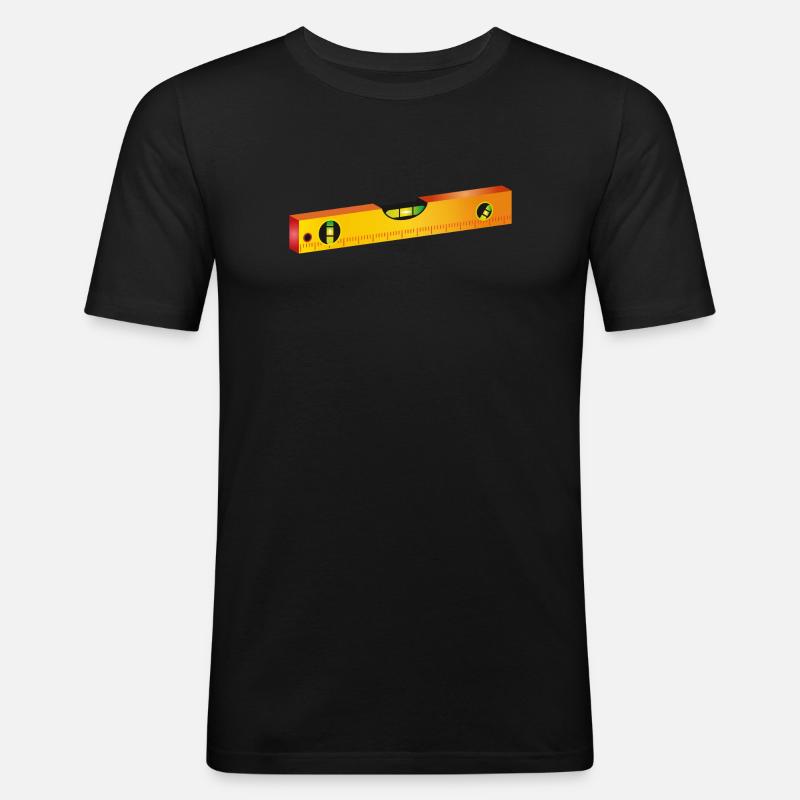 Wasserwaage,Richtwaage oder Maurerwaage - Männer Slim Fit T-Shirt - Schwarz