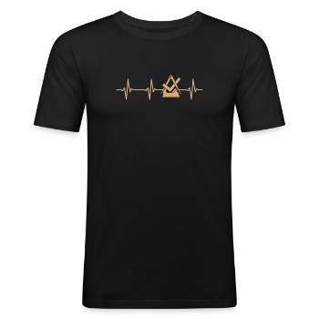 Tischler Schreiner Zunftzeichen Herzschlag - Männer Slim Fit T-Shirt - Schwarz - Vorne - Nik (191cm)