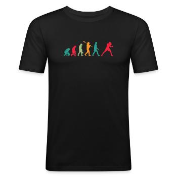 Boxen Evolution - Männer Slim Fit T-Shirt - Schwarz - Vorne - Nik (191cm)