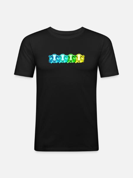 Kuh Kühe - Männer Slim Fit T-Shirt - Schwarz
