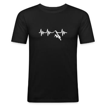 Klettern Herzschlag Climbing - Männer Slim Fit T-Shirt - Schwarz - Vorne - Nik (191cm)