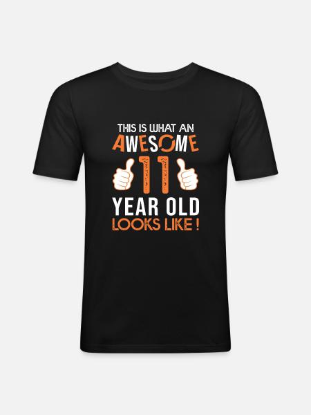 Awesome 11 YEAR ANNIVERSARY - Men's Slim Fit T-Shirt - black