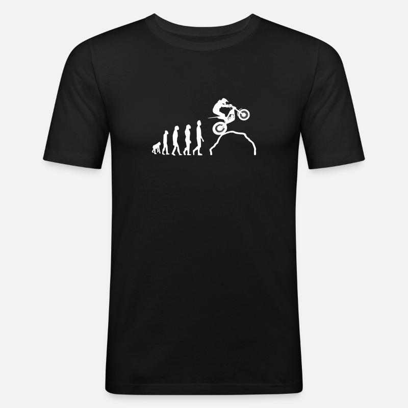 Trial Evolution Trials Motorrad - Männer Slim Fit T-Shirt - Schwarz