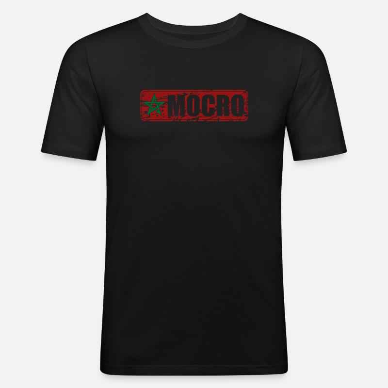 Mocro Moroccan Morocco - Men's Slim Fit T-Shirt - black
