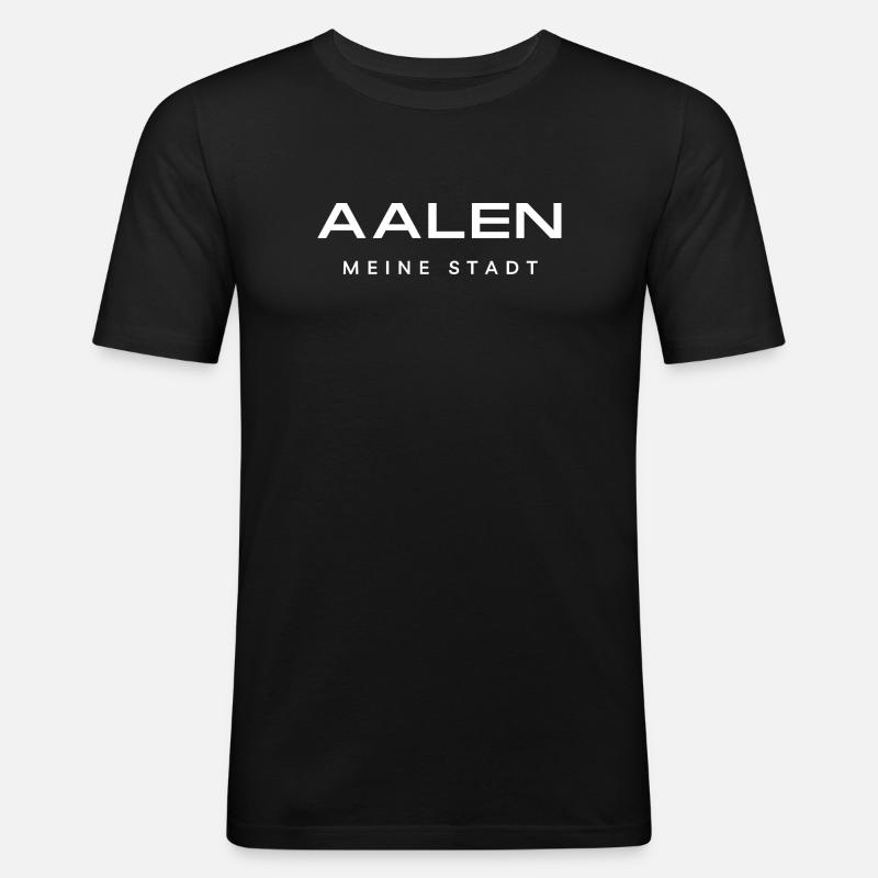 Aalen - Männer Slim Fit T-Shirt - Schwarz
