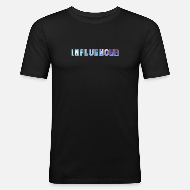 Influencer - Männer Slim Fit T-Shirt - Schwarz