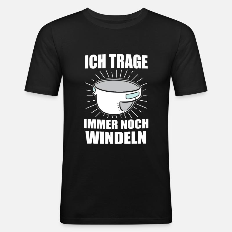 ABDL Windel Diaper Geschenk - Männer Slim Fit T-Shirt - Schwarz