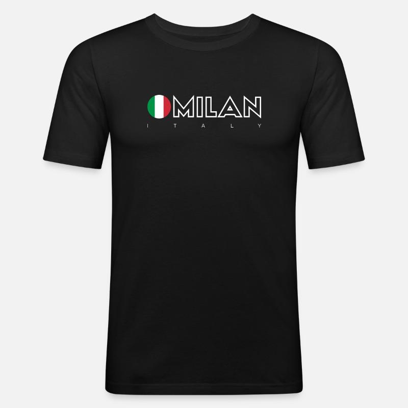Mailand - Männer Slim Fit T-Shirt - Schwarz