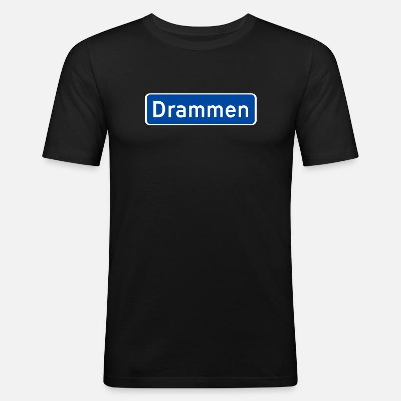 Drammen - Männer Slim Fit T-Shirt - Schwarz