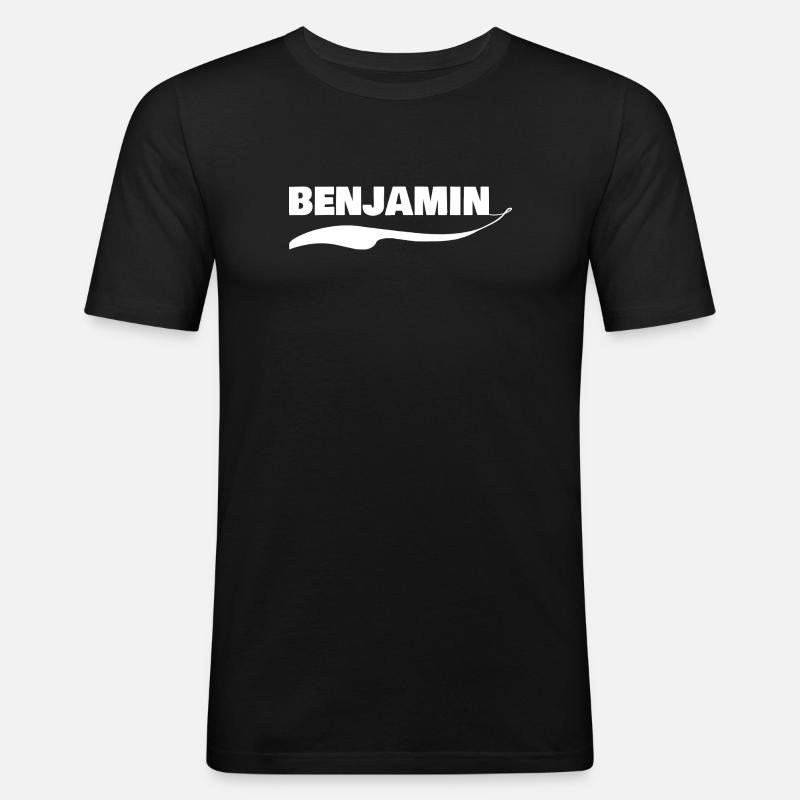 Benjamin - Männer Slim Fit T-Shirt - Schwarz