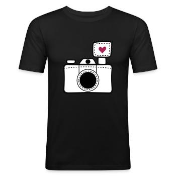 Camera love - Men's Slim Fit T-Shirt - black - Front - Nik (191cm)