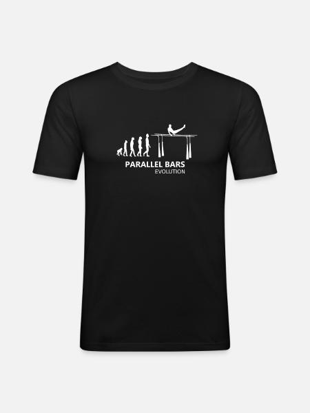 Parallelbarren Parallel Bars Evolution Turnen - Männer Slim Fit T-Shirt - Schwarz