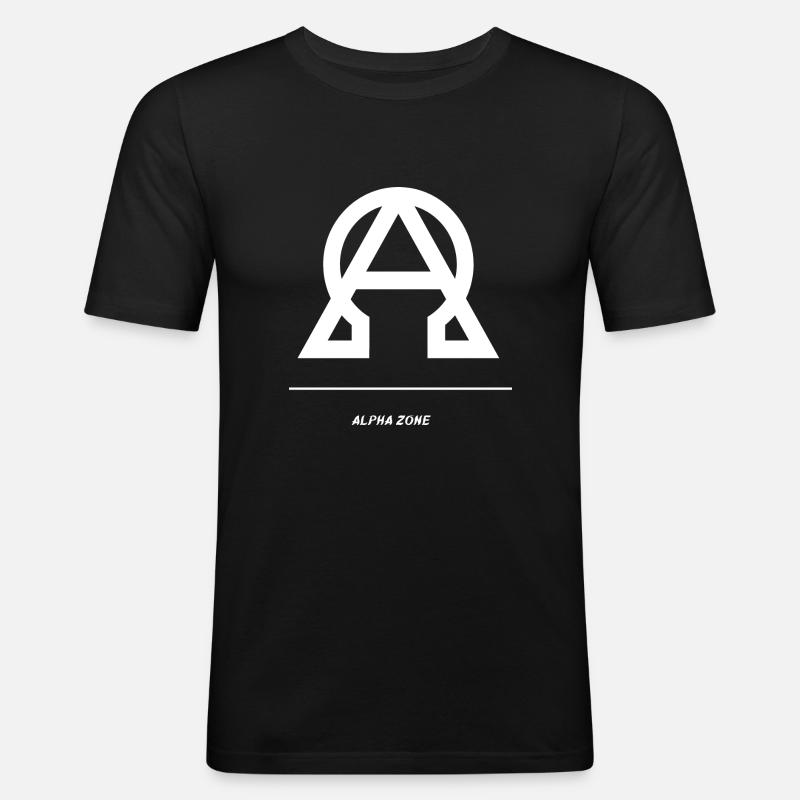 Alpha - Männer Slim Fit T-Shirt - Schwarz