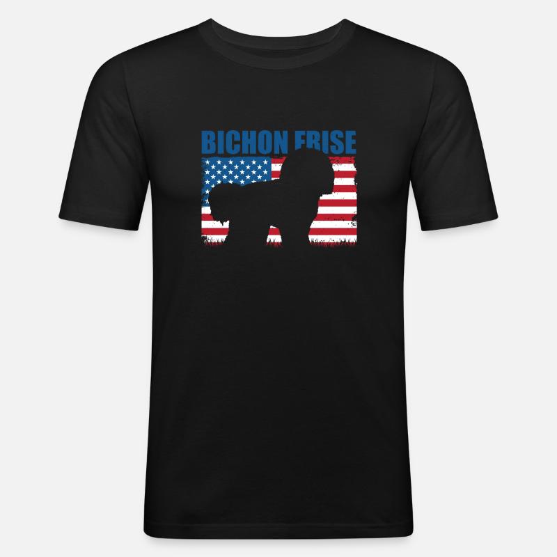 Bichon Frise - Männer Slim Fit T-Shirt - Schwarz