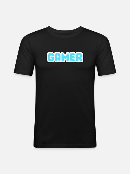 Gamer Pixel - Men's Slim Fit T-Shirt - black