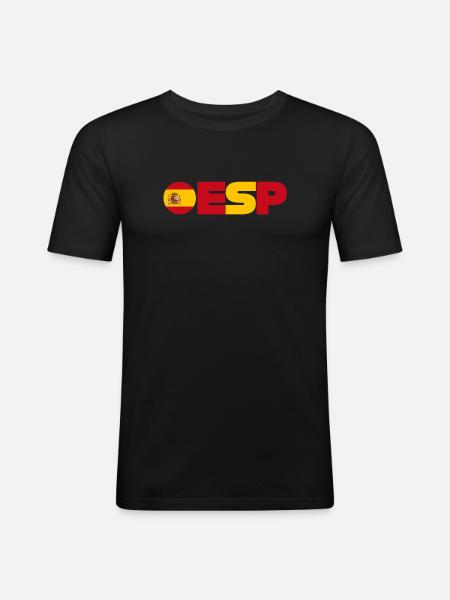 Espagne - T-shirt près du corps Homme - noir