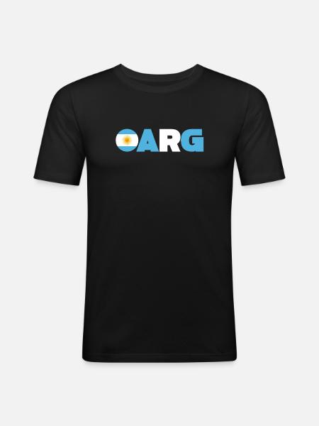 Argentine - T-shirt près du corps Homme - noir