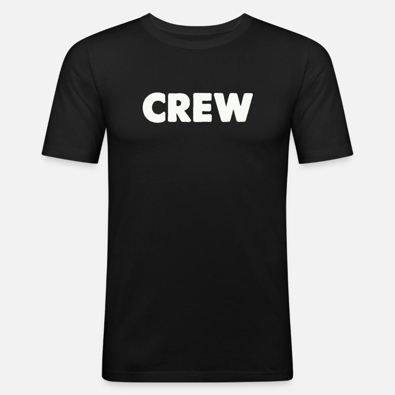 crew- - Männer Slim Fit T-Shirt - Schwarz